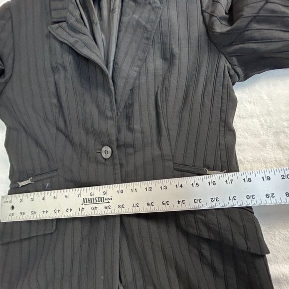 Escada Margaretha Ley Womens Pinstripe Blazer Jacket Size 42 Wool Blend Italy - Picture 8 of 9